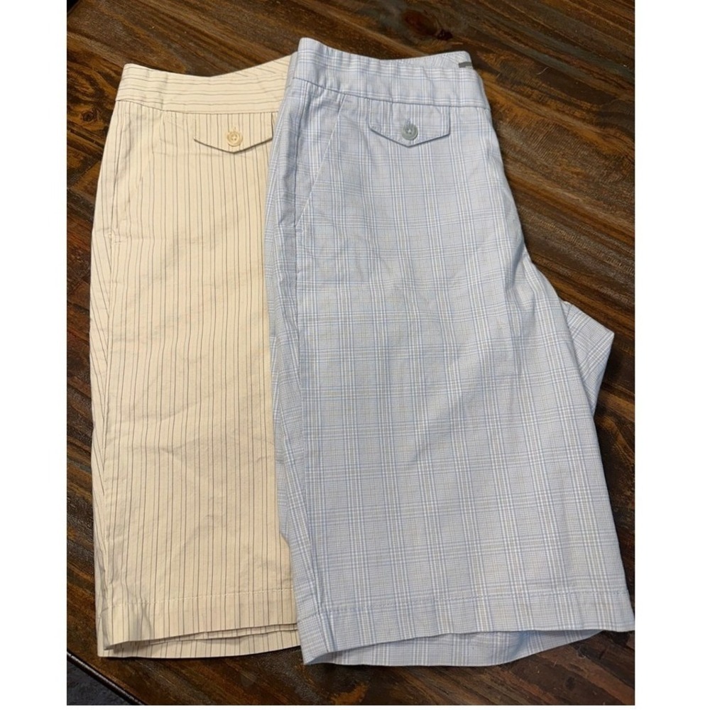 Dockers Golf Bermuda Shorts Perfect Fit Plaid Striped Career Bundle of 2 Size 4
